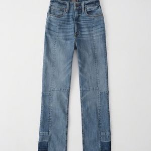 Contrast Patchwork Denim High Waisted Jeans - NEW